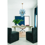 Abigail 13 Light 22.25" Pendant in Aged Brass in a room setting