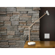 Crane LED Desk Lamp in Natural Ash Wood/White