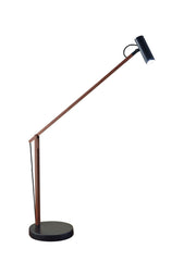 Crane LED Desk Lamp in Walnut Wood/ Black