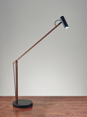 Crane LED Desk Lamp in Walnut Wood/ Black