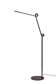 Knot LED Swing-Arm Floor Lamp in Black