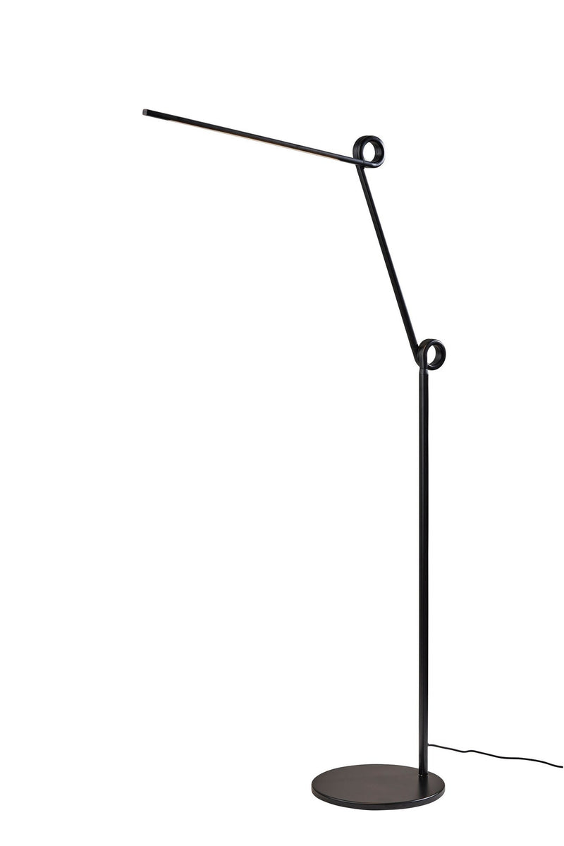 Knot LED Swing-Arm Floor Lamp in Black