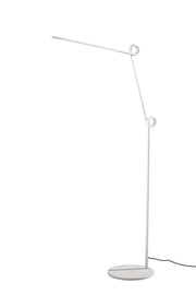 Knot LED Swing-Arm Floor Lamp in White
