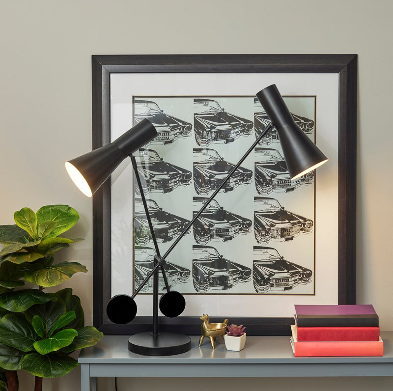 Bond 2-Light Desk Lamp in Black