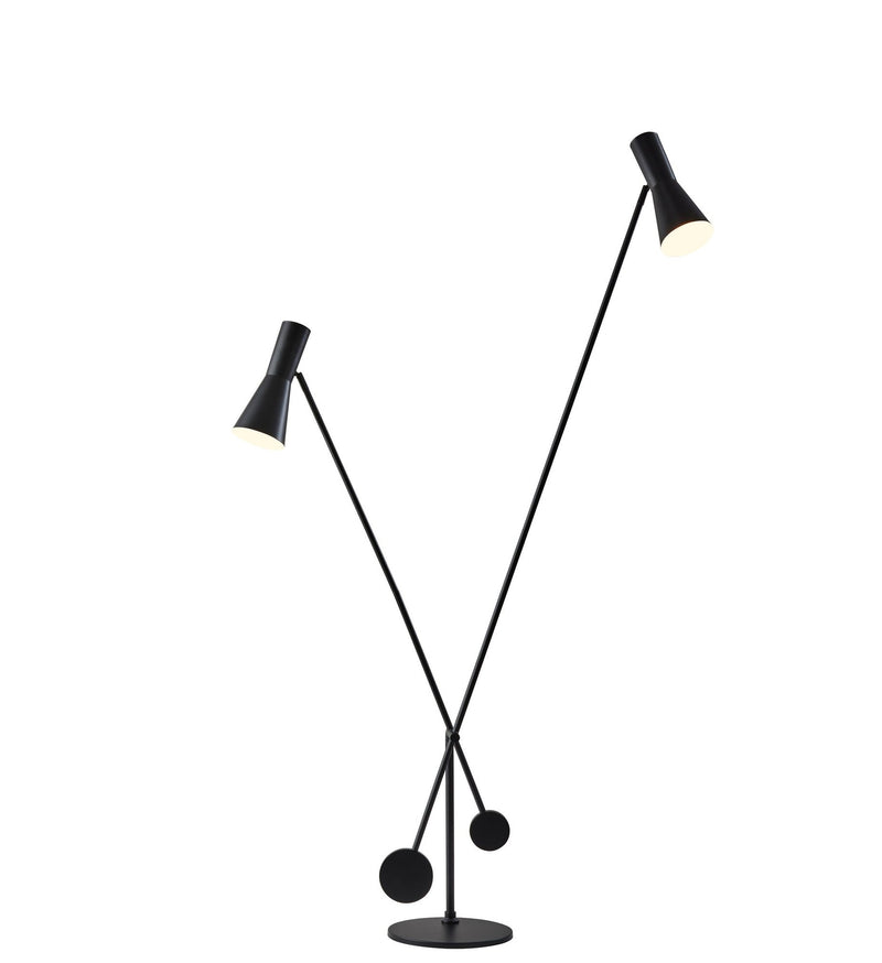 Bond 2-Light Tree Floor Lamp in Black