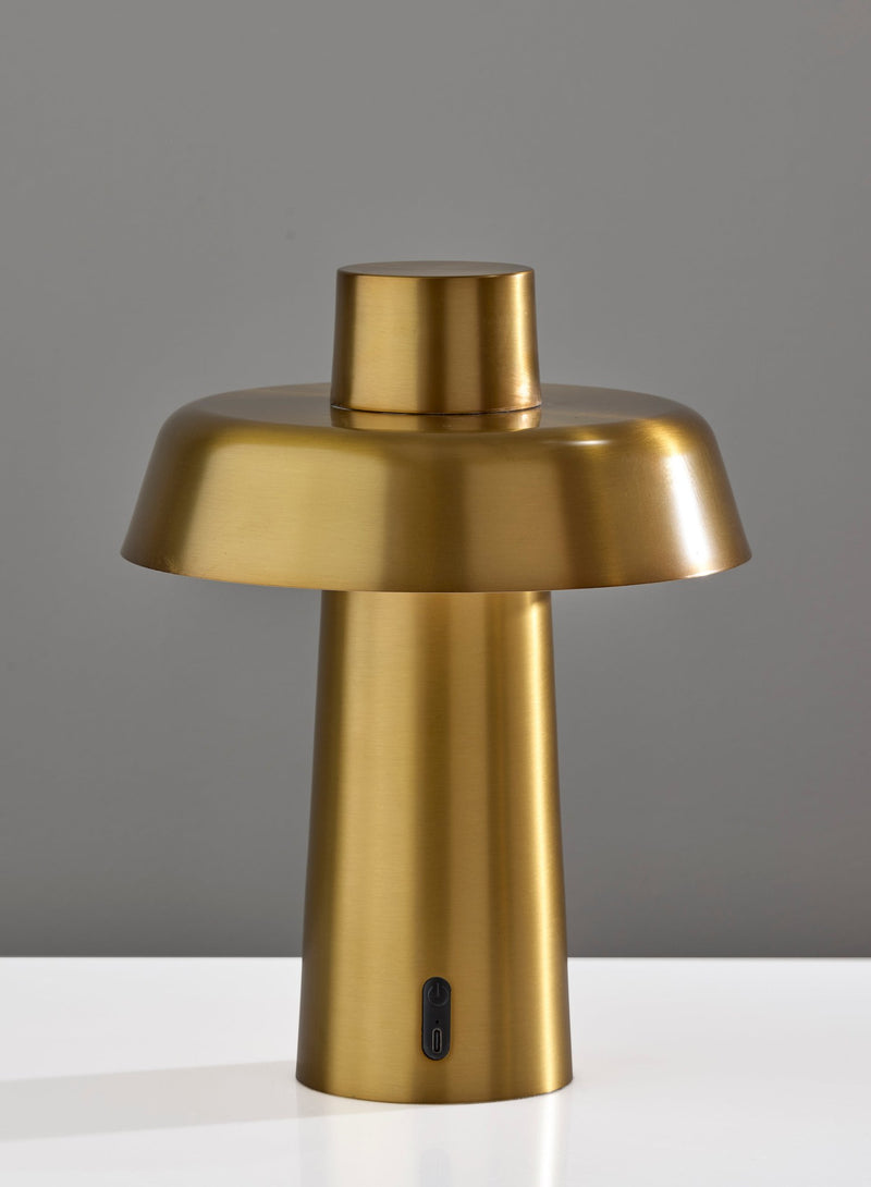 Pirlo LED Cordless Table Lamp in Antique Brass