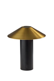 Pina LED Cordless Table Lamp in Black W. Antique Brass