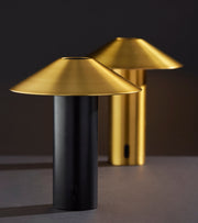 Pina LED Cordless Table Lamp in Black W. Antique Brass