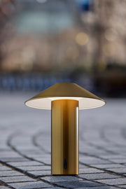 Pina LED Cordless Table Lamp in Antique Brass