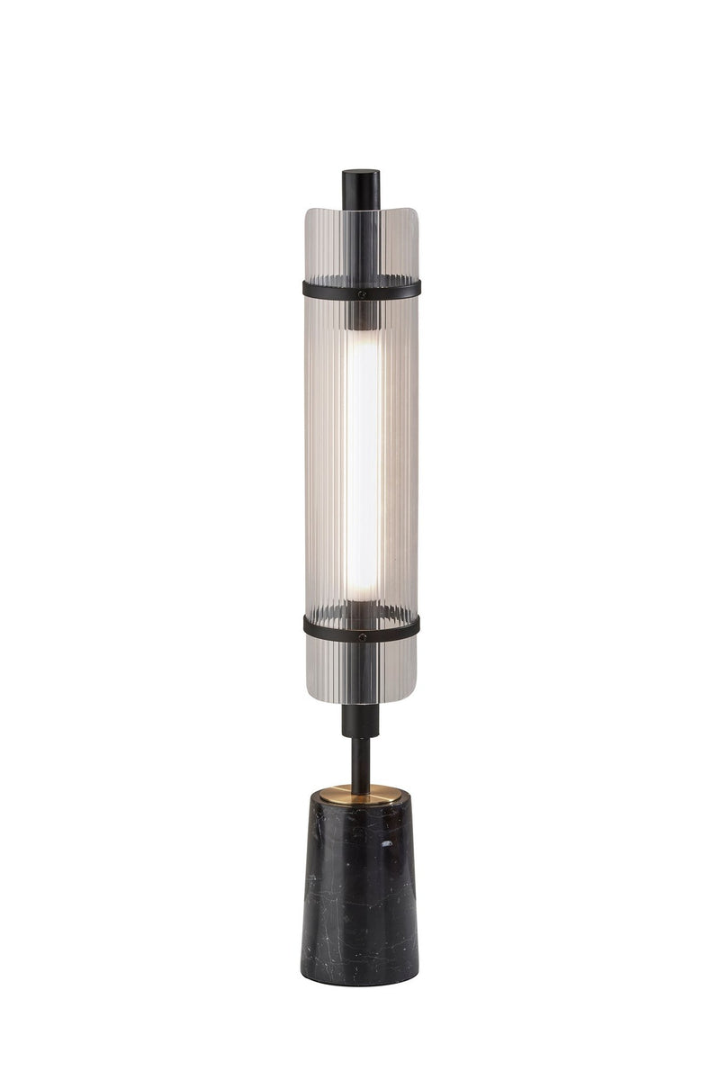 Flair LED Table Lamp in Black W. Antique Brass