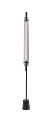 Flair LED Floor Lamp in Black W. Antique Brass