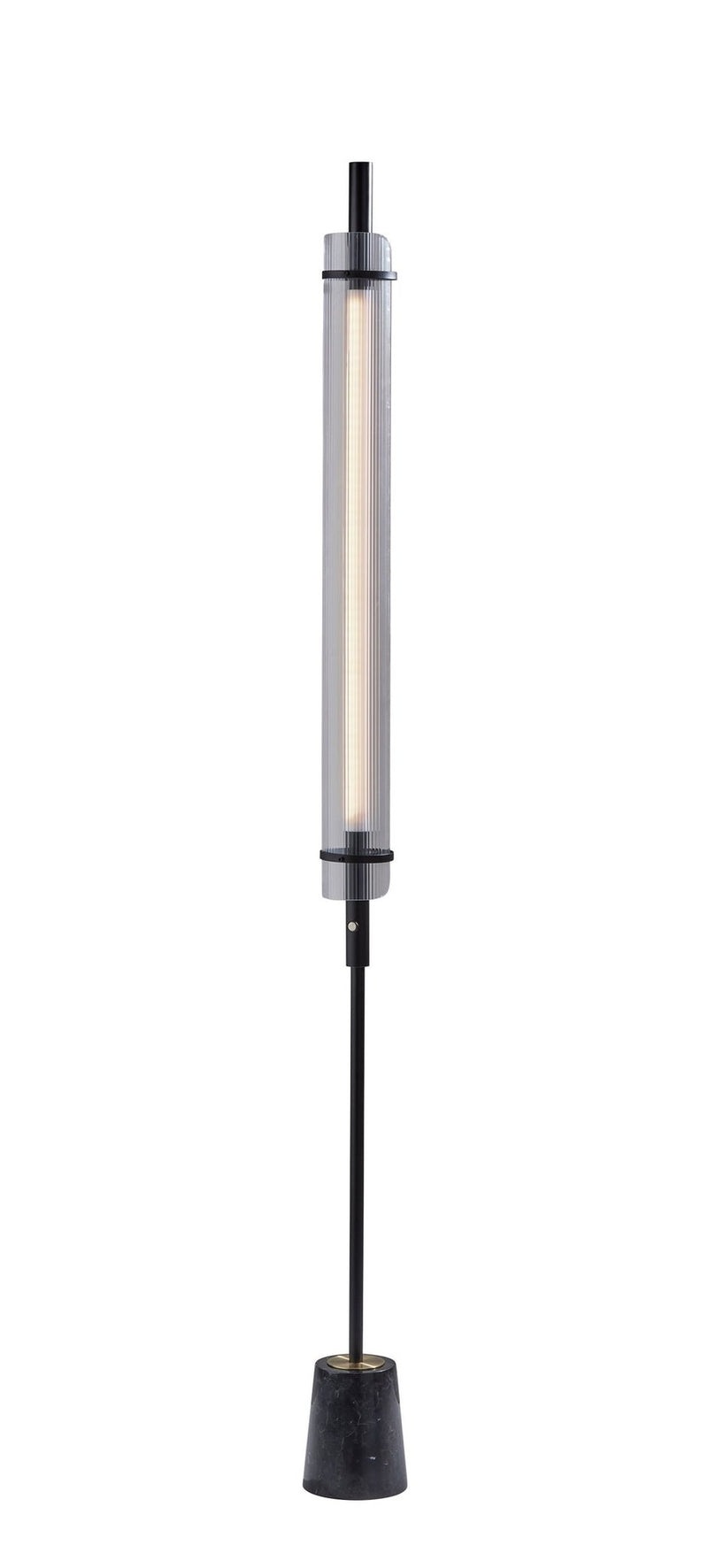 Flair LED Floor Lamp in Black W. Antique Brass