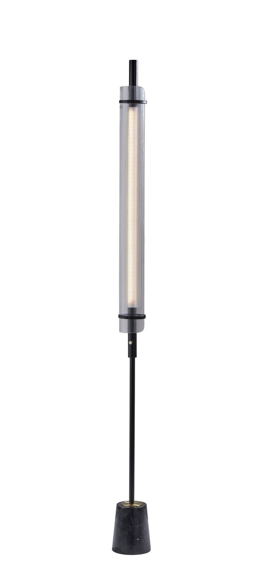 Flair LED Floor Lamp in Black W. Antique Brass