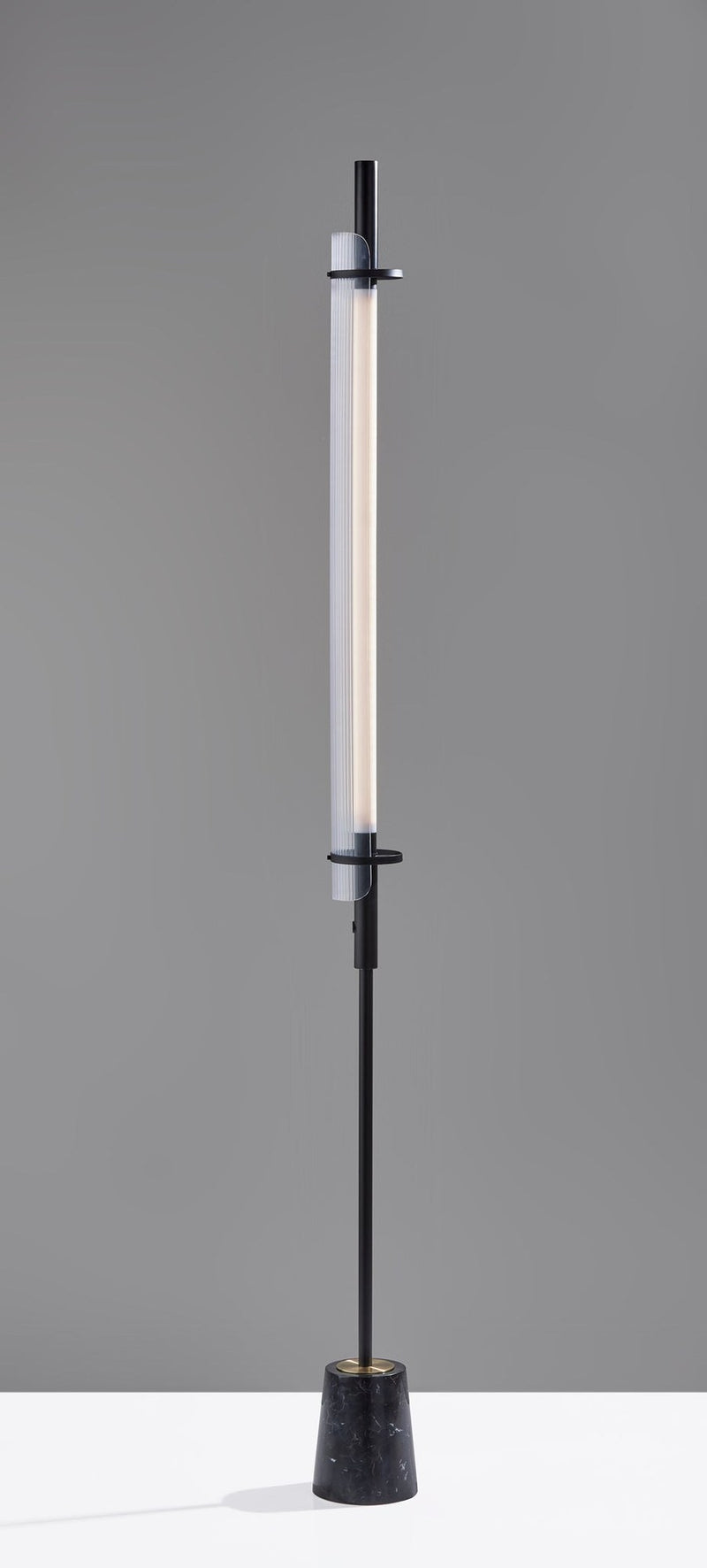 Flair LED Floor Lamp in Black W. Antique Brass