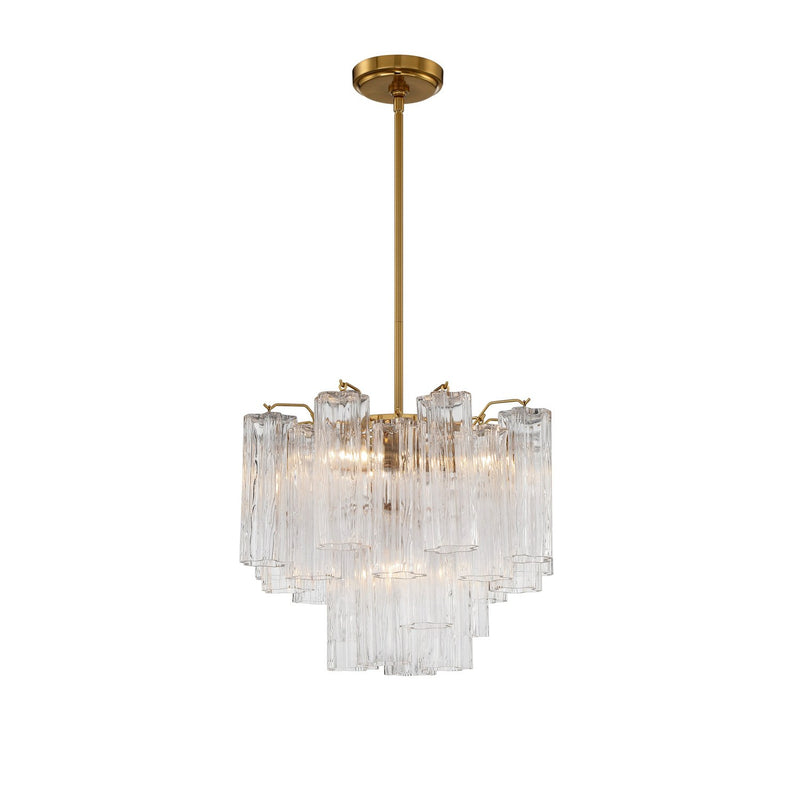 Addis 4 Light 17.75" Pendant in Aged Brass