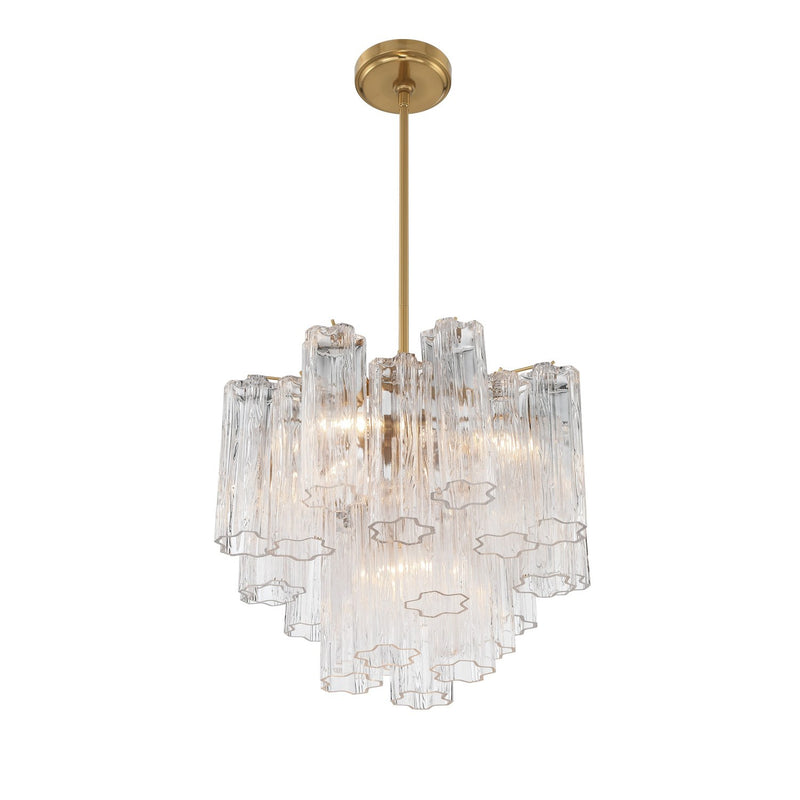 Addis 4 Light 17.75" Pendant in Aged Brass