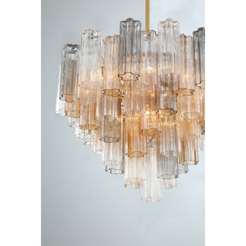 Addis 12 Light 26.75" Pendant in Aged Brass