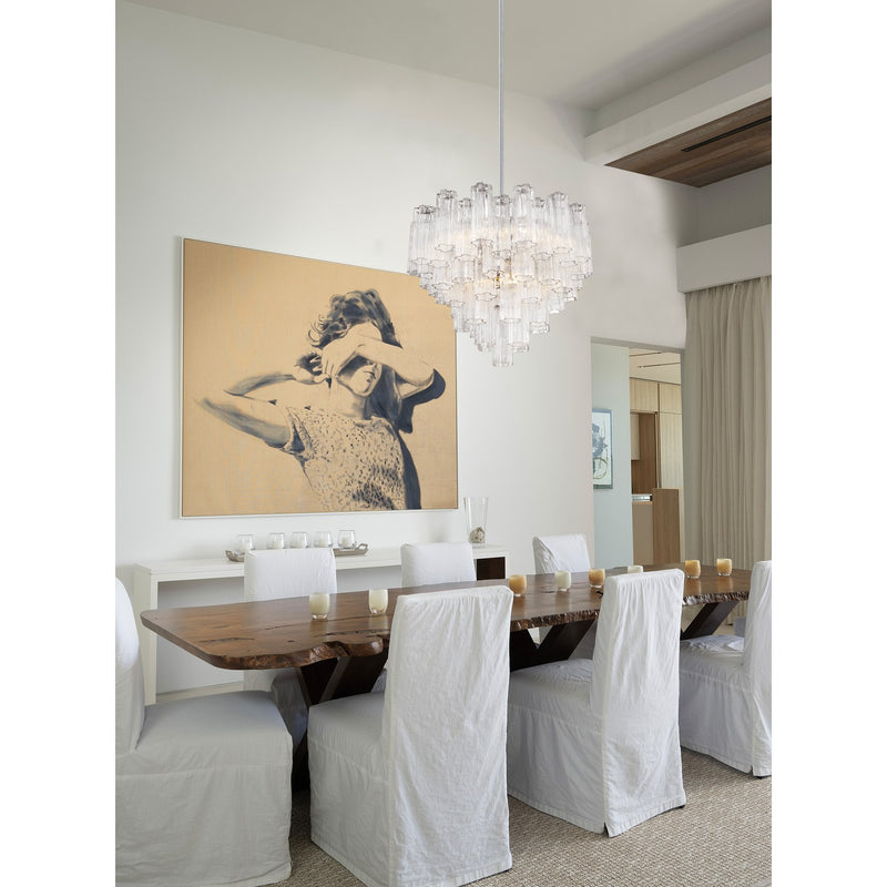 Addis 12 Light 26.75" Pendant in Polished Chrome in a room setting