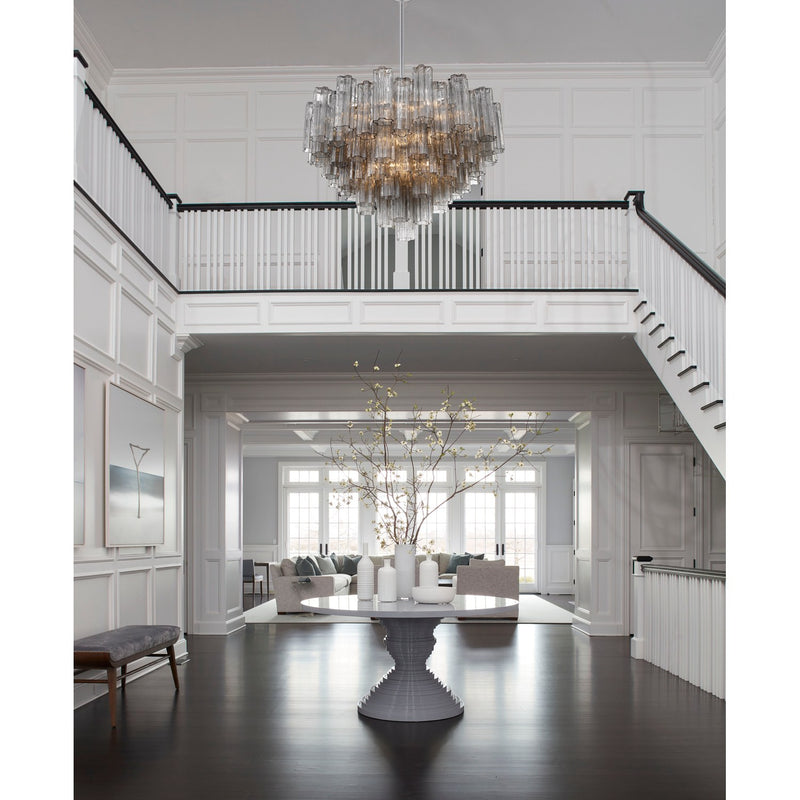 Addis 16 Light 32" Pendant in Polished Chrome in a room setting