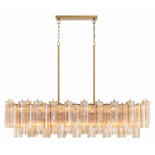 Addis 14 Light 51.75" Linear Pendant in Aged Brass