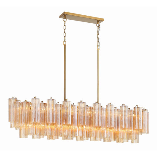 Addis 14 Light 51.75" Linear Pendant in Aged Brass