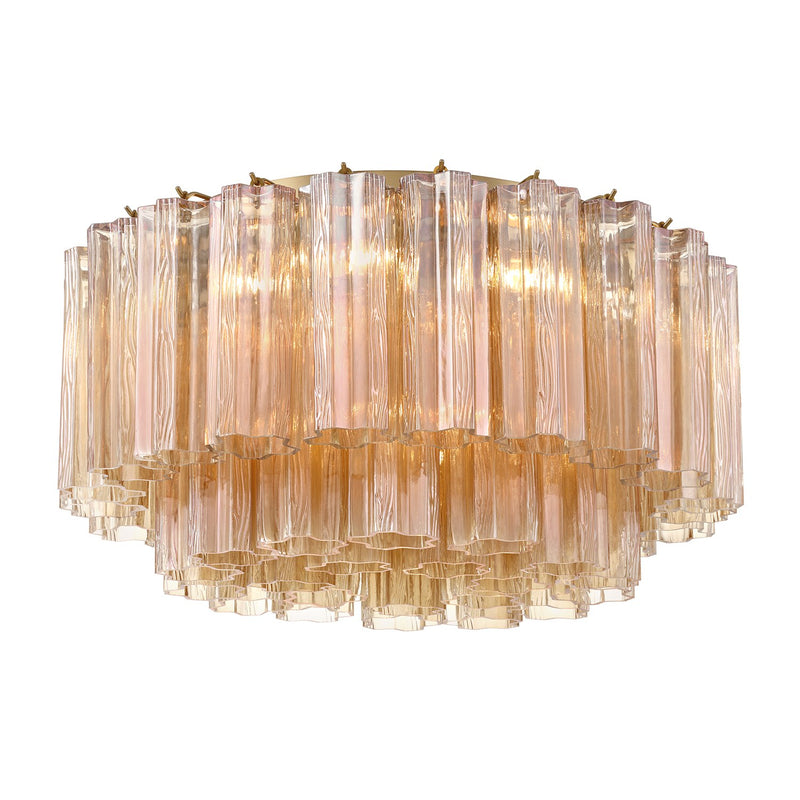 Addis 6 Light 22.25" Flush Mount in Aged Brass