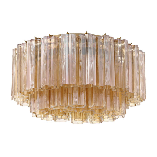 Addis 6 Light 22.25" Flush Mount in Aged Brass