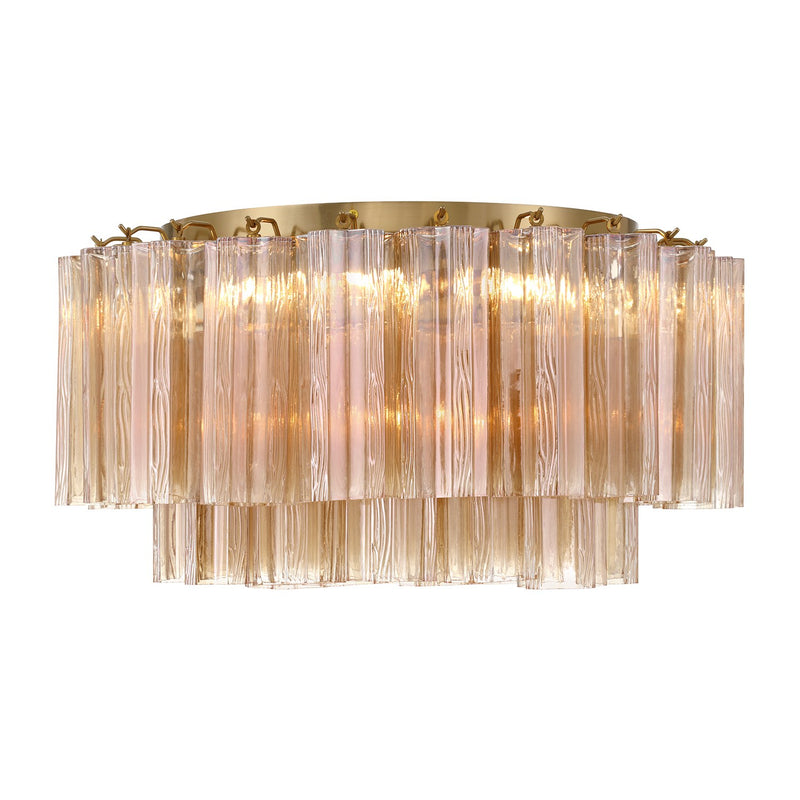 Addis 6 Light 22.25" Flush Mount in Aged Brass