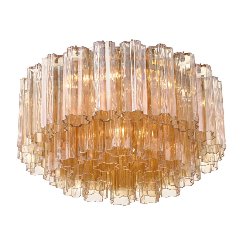 Addis 6 Light 22.25" Flush Mount in Aged Brass