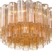 Addis 6 Light 22.25" Flush Mount in Aged Brass