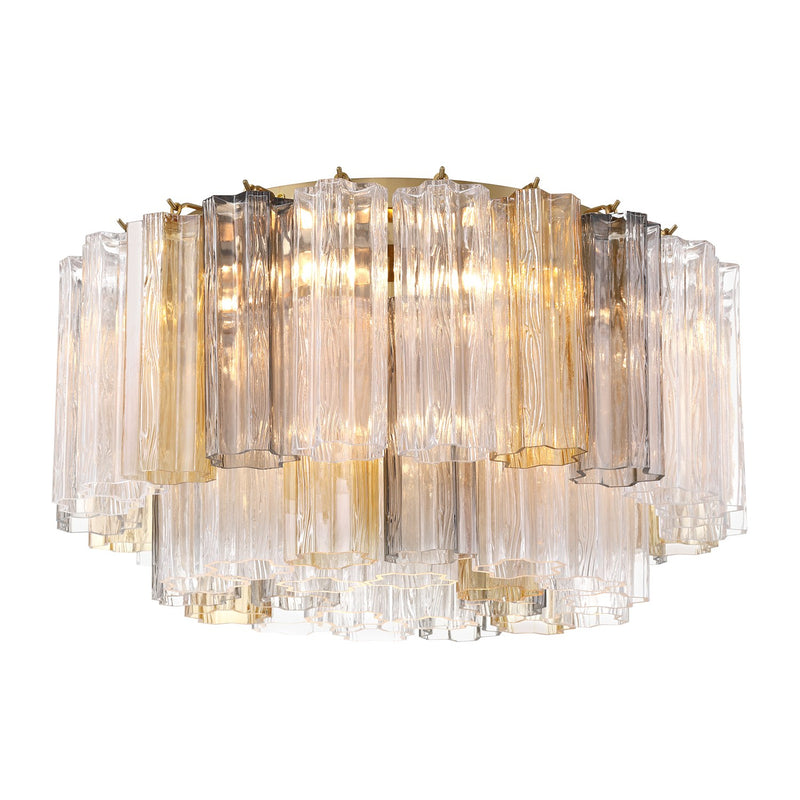 Addis 6 Light 22.25" Flush Mount in Aged Brass