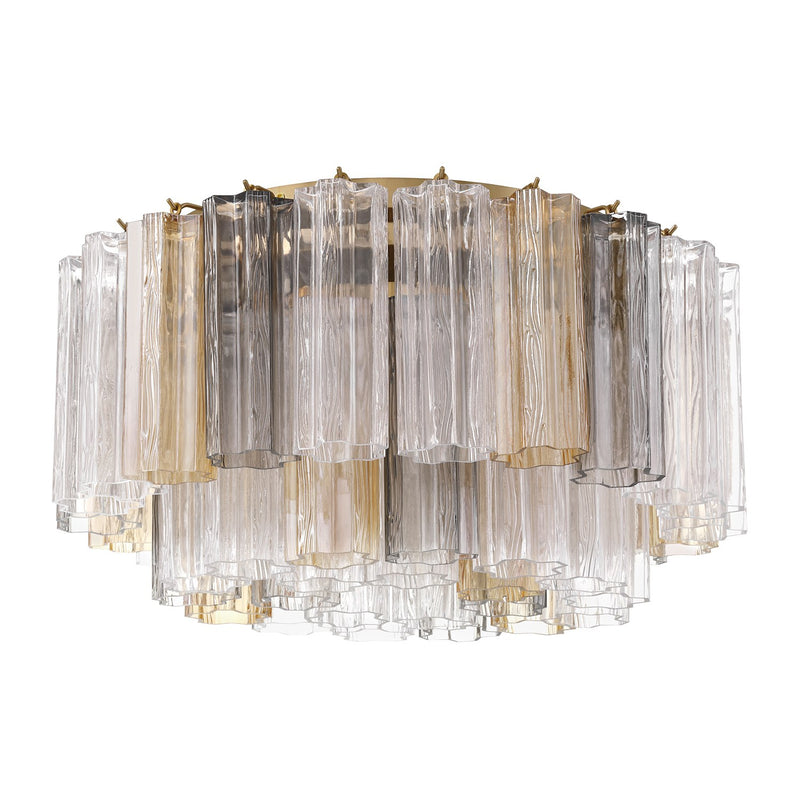 Addis 6 Light 22.25" Flush Mount in Aged Brass