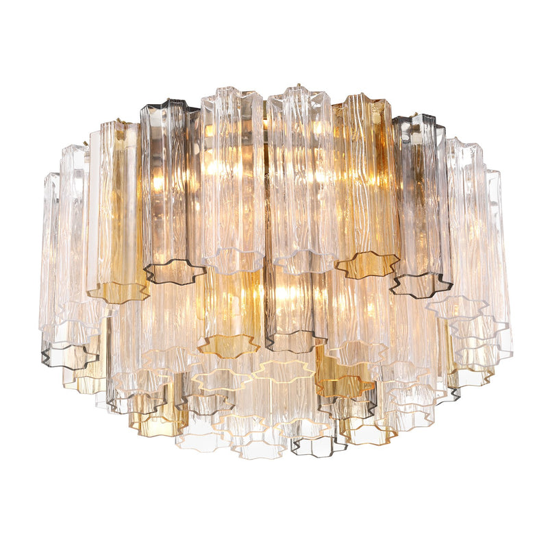 Addis 6 Light 22.25" Flush Mount in Aged Brass