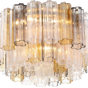 Addis 6 Light 22.25" Flush Mount in Aged Brass