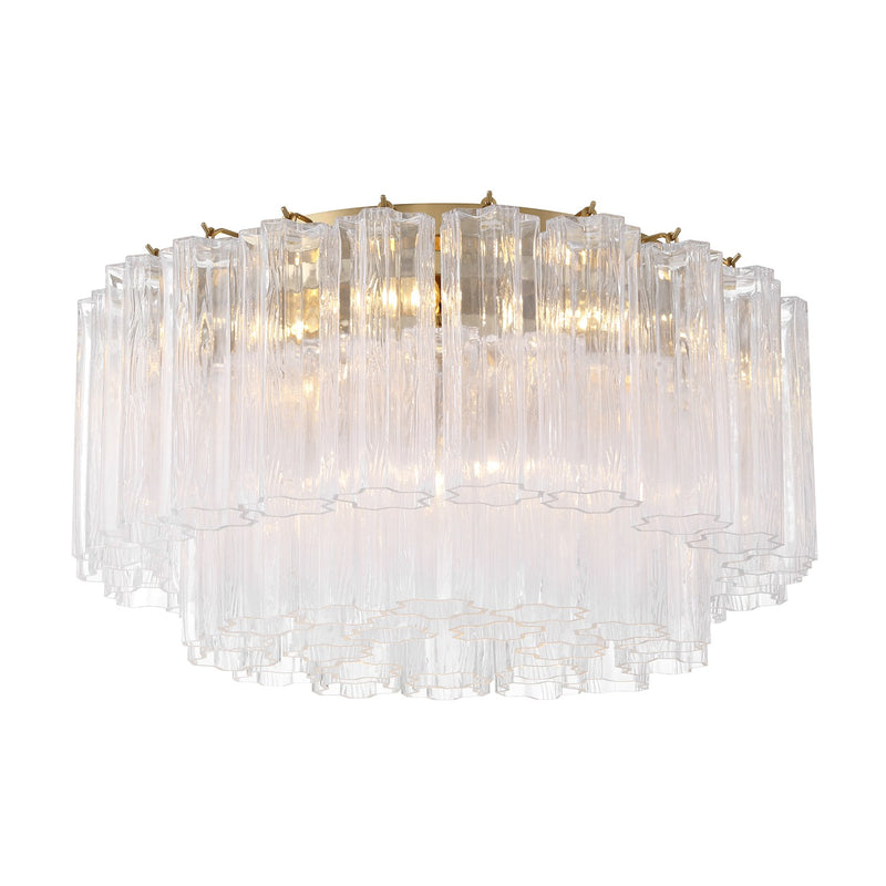 Addis 6 Light 22.25" Flush Mount in Aged Brass