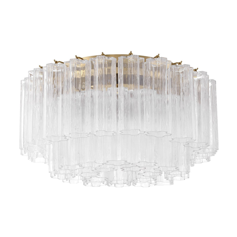 Addis 6 Light 22.25" Flush Mount in Aged Brass