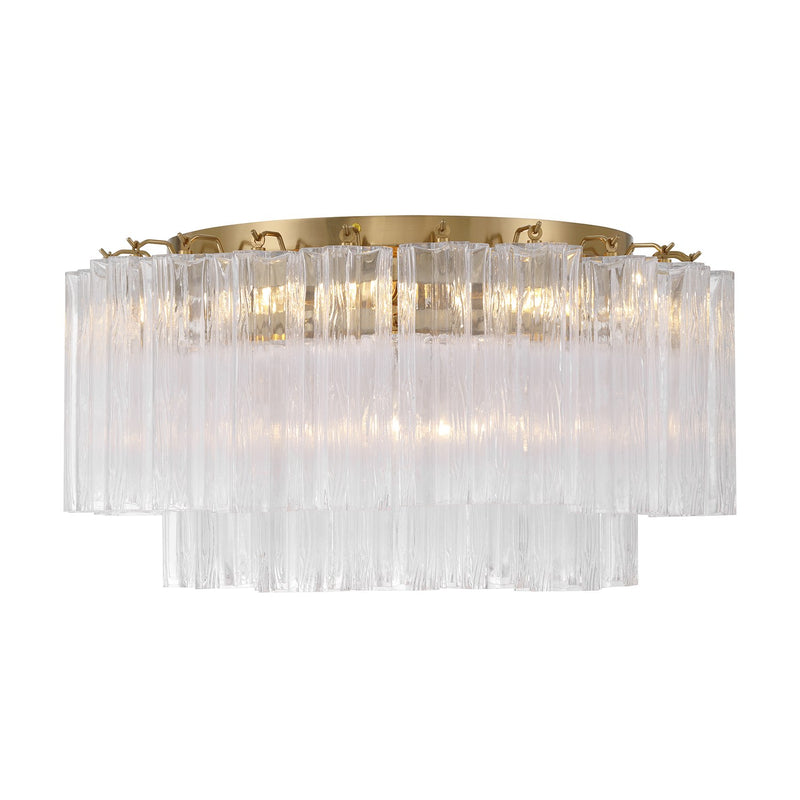 Addis 6 Light 22.25" Flush Mount in Aged Brass