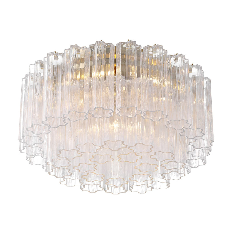 Addis 6 Light 22.25" Flush Mount in Aged Brass