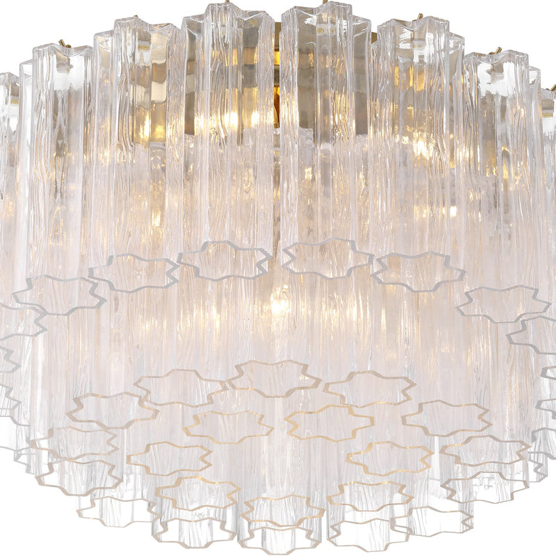 Addis 6 Light 22.25" Flush Mount in Aged Brass