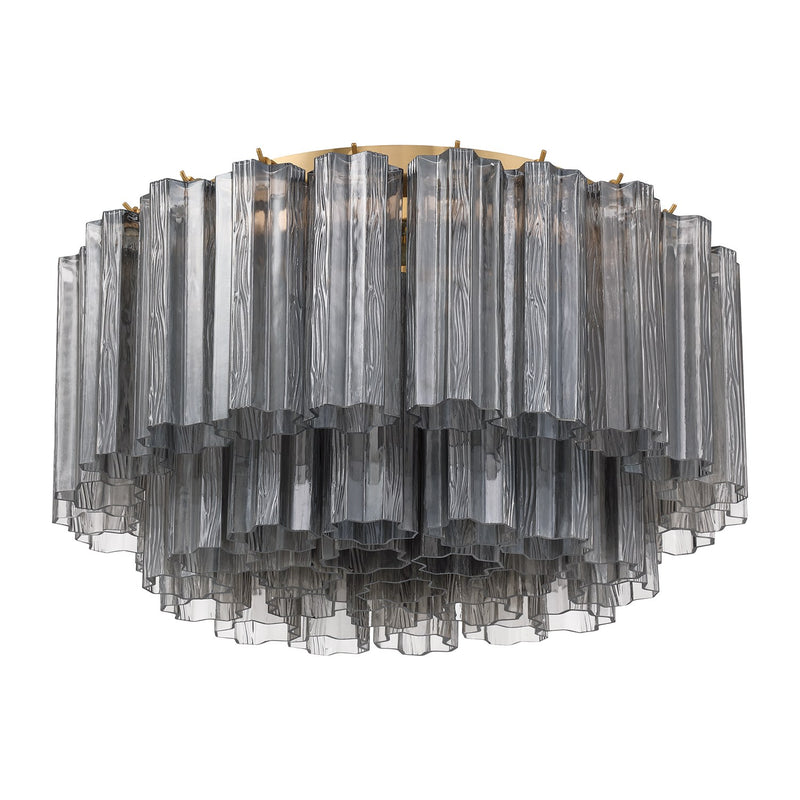 Addis 6 Light 22.25" Flush Mount in Aged Brass