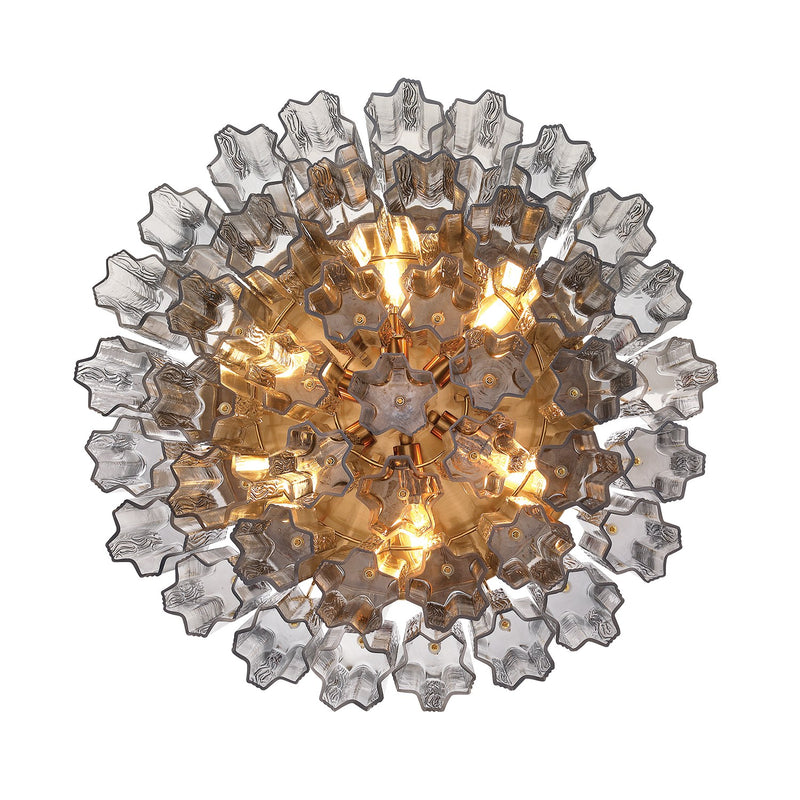 Addis 6 Light 22.25" Flush Mount in Aged Brass