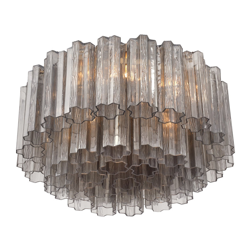 Addis 6 Light 22.25" Flush Mount in Aged Brass