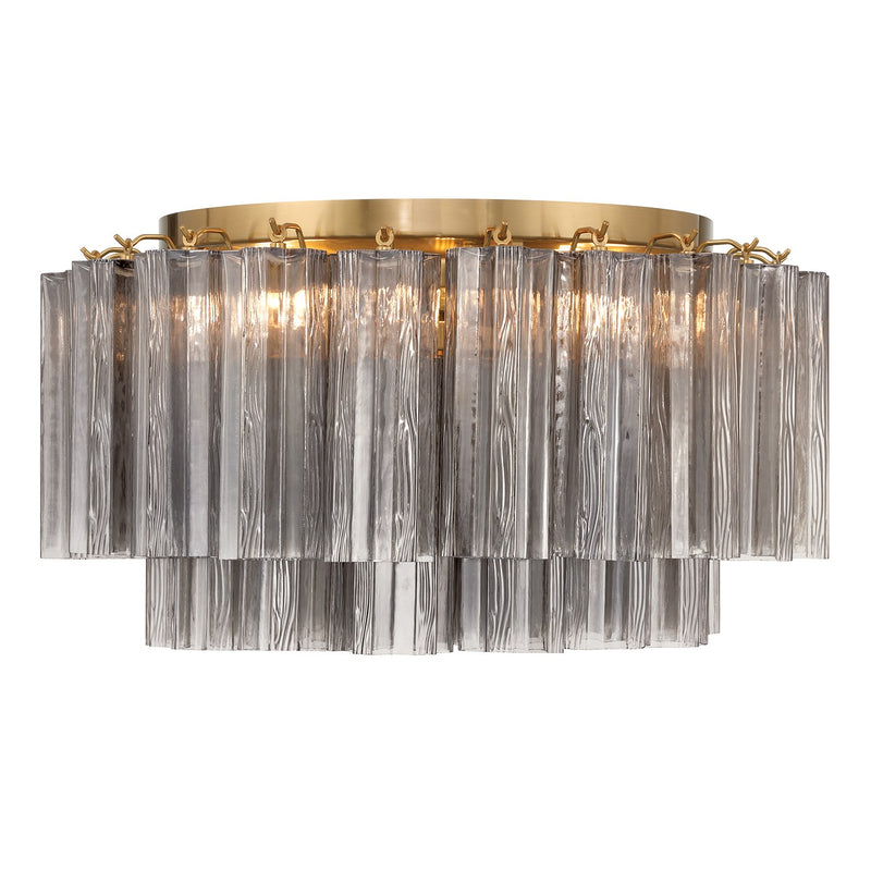 Addis 6 Light 22.25" Flush Mount in Aged Brass