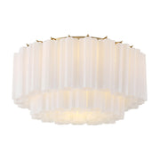 Addis 6 Light 22.25" Flush Mount in Aged Brass