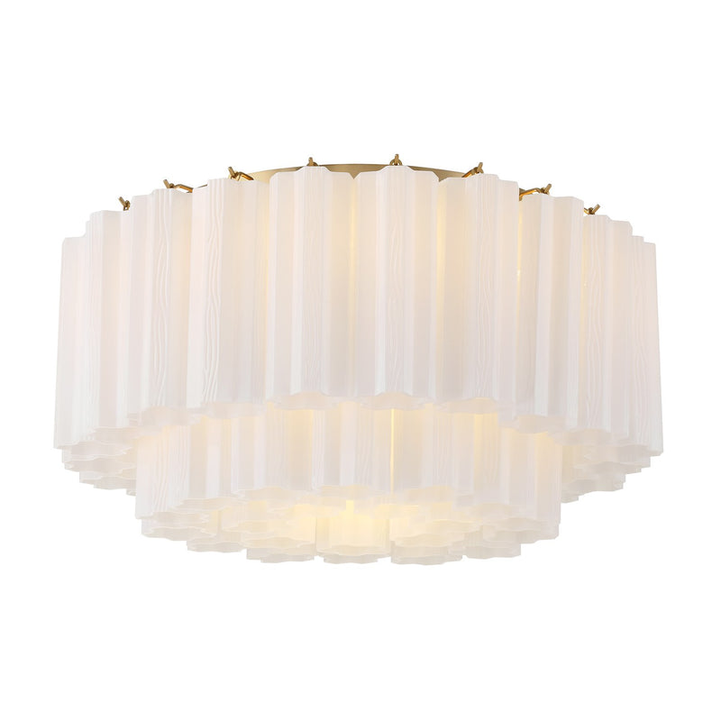 Addis 6 Light 22.25" Flush Mount in Aged Brass