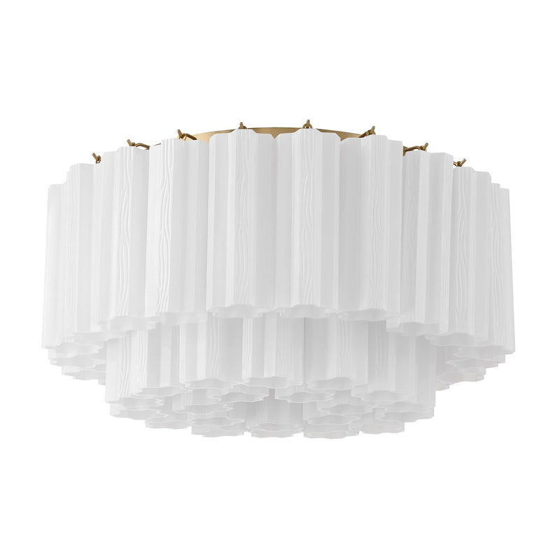 Addis 6 Light 22.25" Flush Mount in Aged Brass