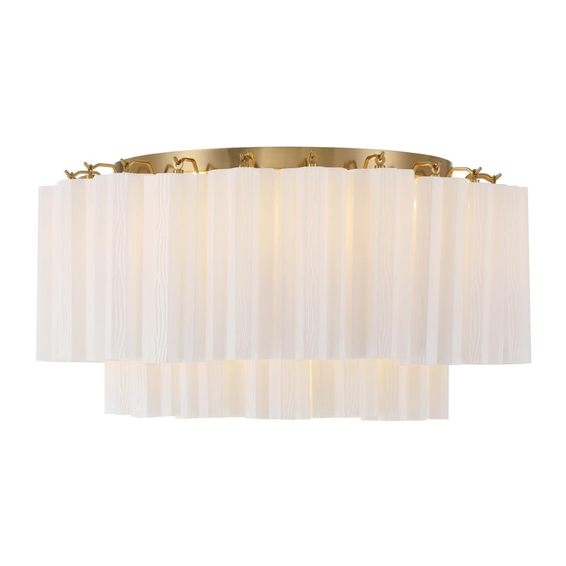 Addis 6 Light 22.25" Flush Mount in Aged Brass