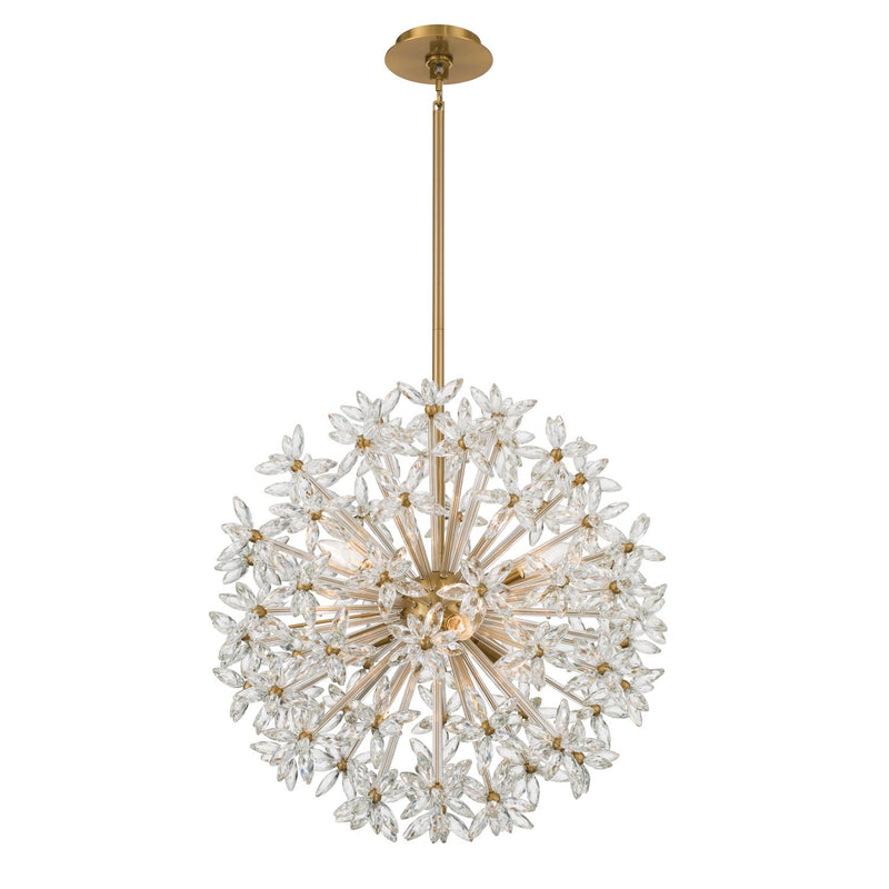 Adley 6 Light 23.75" Chandelier in Aged Brass
