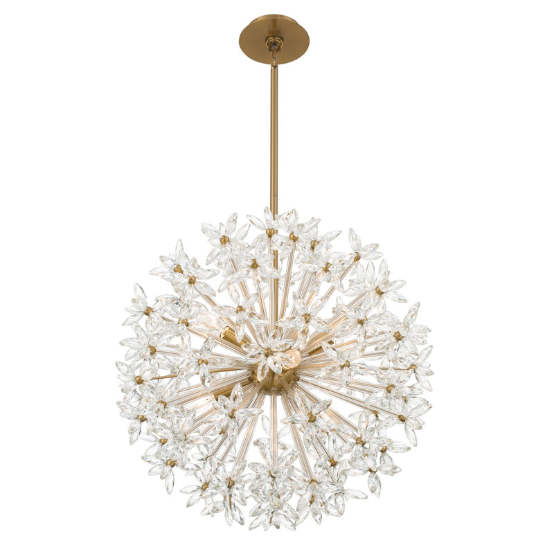 Adley 6 Light 23.75" Chandelier in Aged Brass