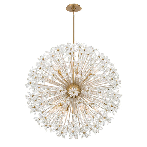 Adley 12 Light 34" Chandelier in Aged Brass
